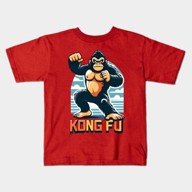 Funny Kids - Kong Fu Kids T-Shirt by Shirt for Brains